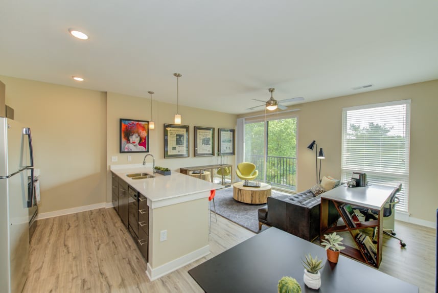 Open kitchen in a Indianapolis apartment.